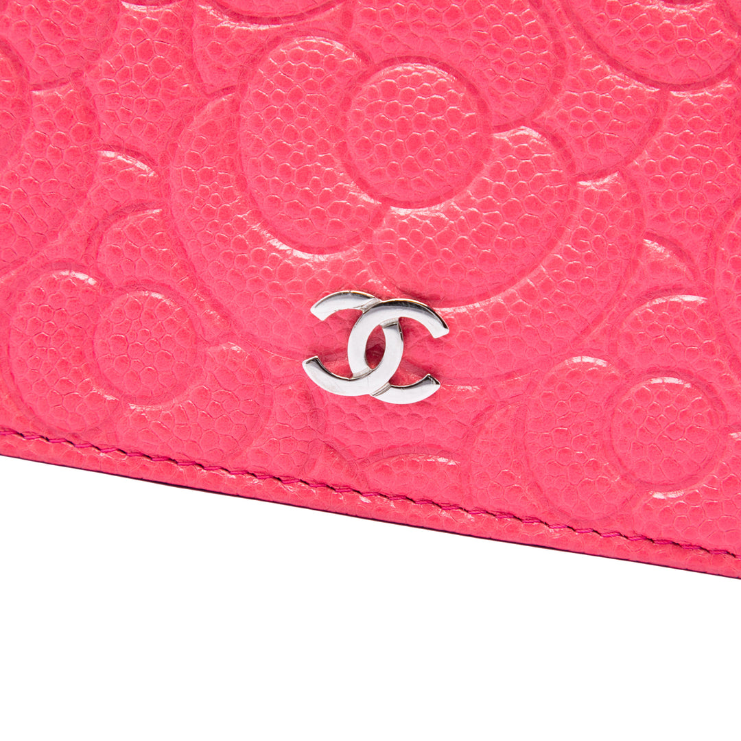 Chanel CC embossé Camellia Chaîne Sac ceinture Cuir caviar Rose