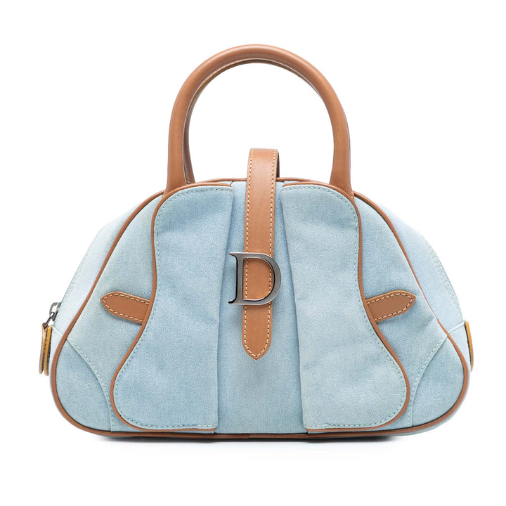 Dior Mini Jean Double Saddle Bowler Sac