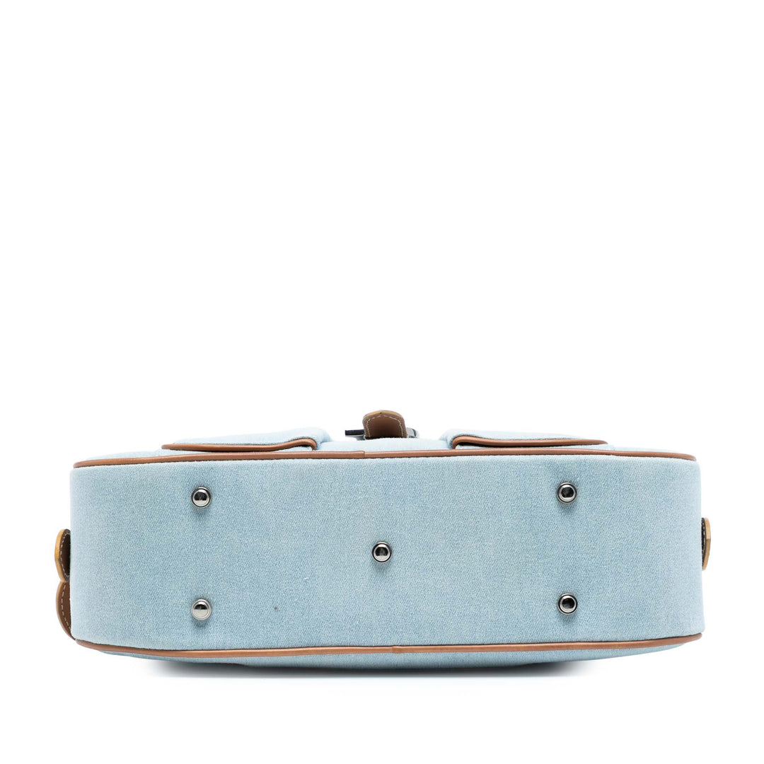 Dior Mini Jean Double Saddle Bowler Sac