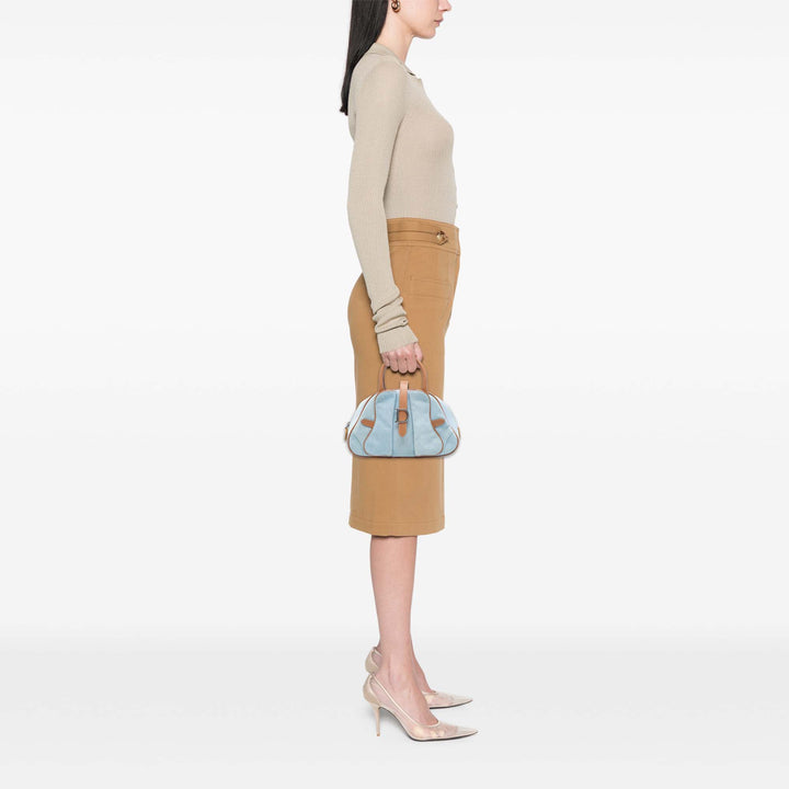 Dior Mini Jean Double Saddle Bowler Sac