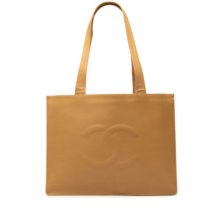 CC Timeless Souple Cabas Cuir caviar Beige