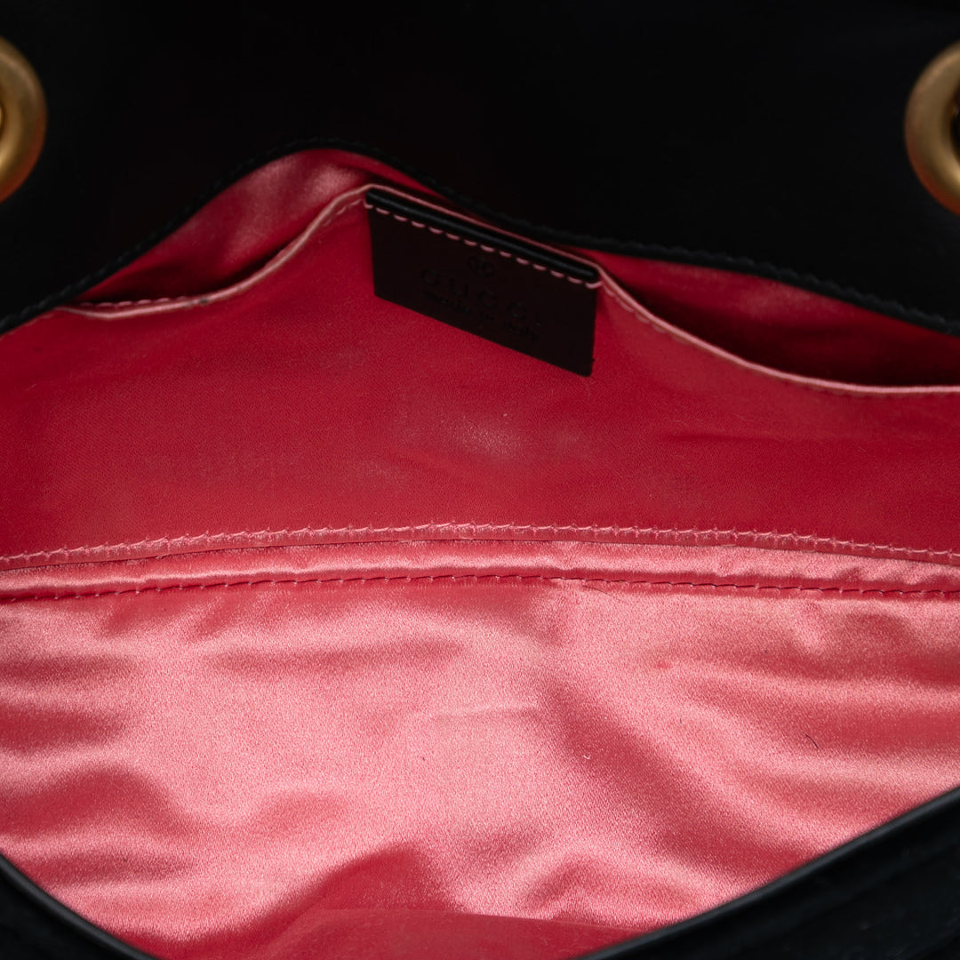 Gucci Small GG Marmont Matelasse Velours Sac bandoulière