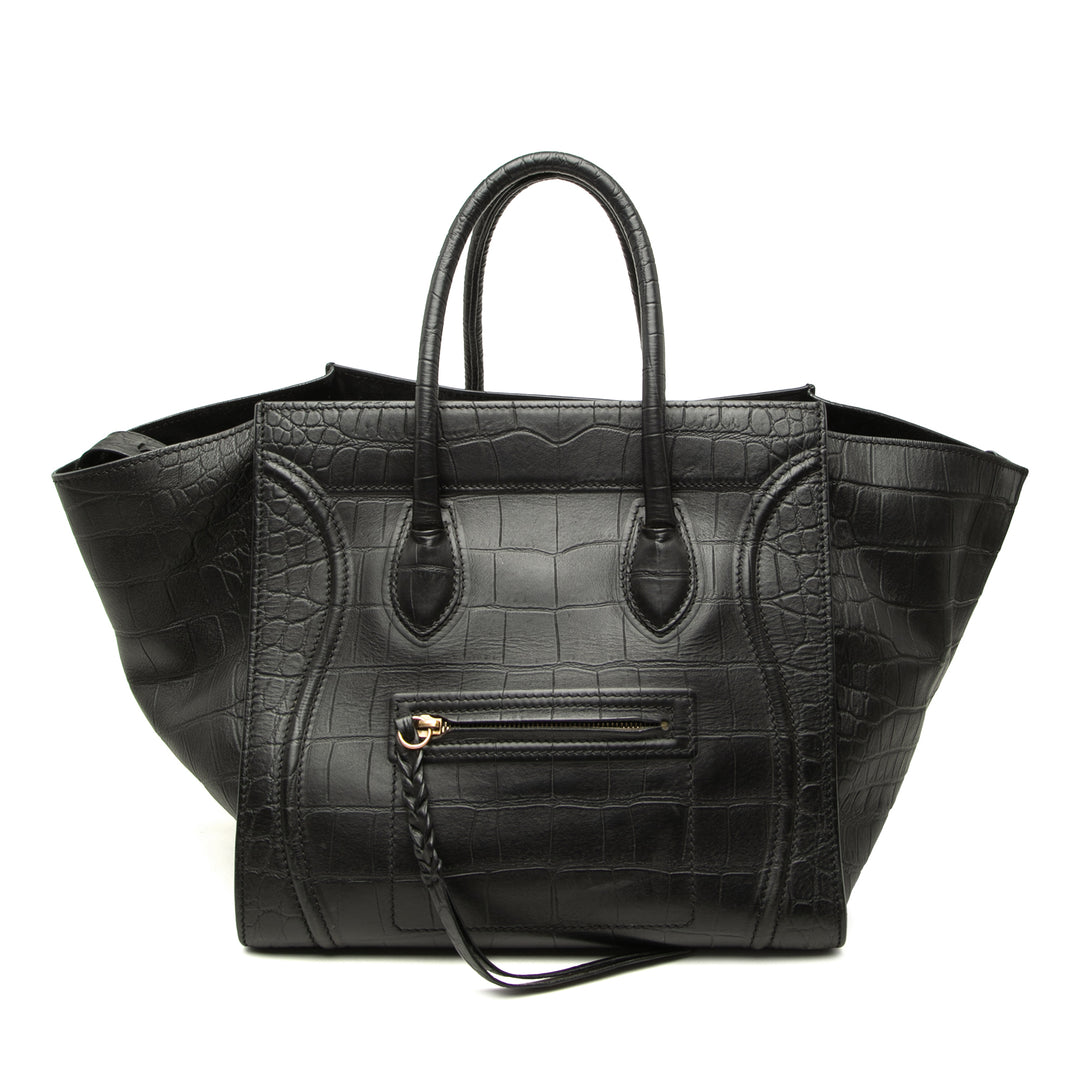 Croc embossé Luggage Phantom Cabas Moyen Noir