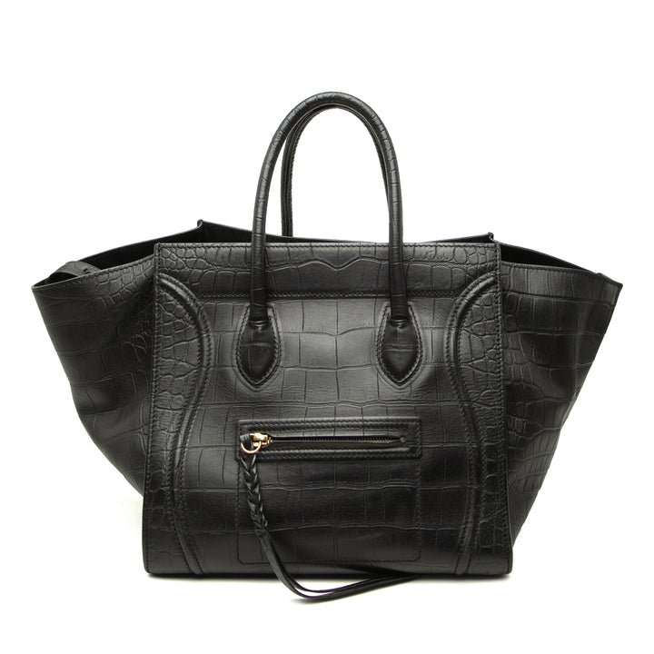 Croc embossé Luggage Phantom Cabas Moyen Noir