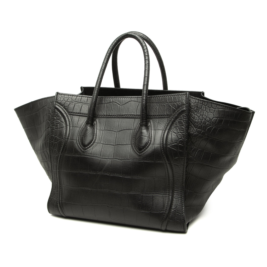 Croc embossé Luggage Phantom Cabas Moyen Noir