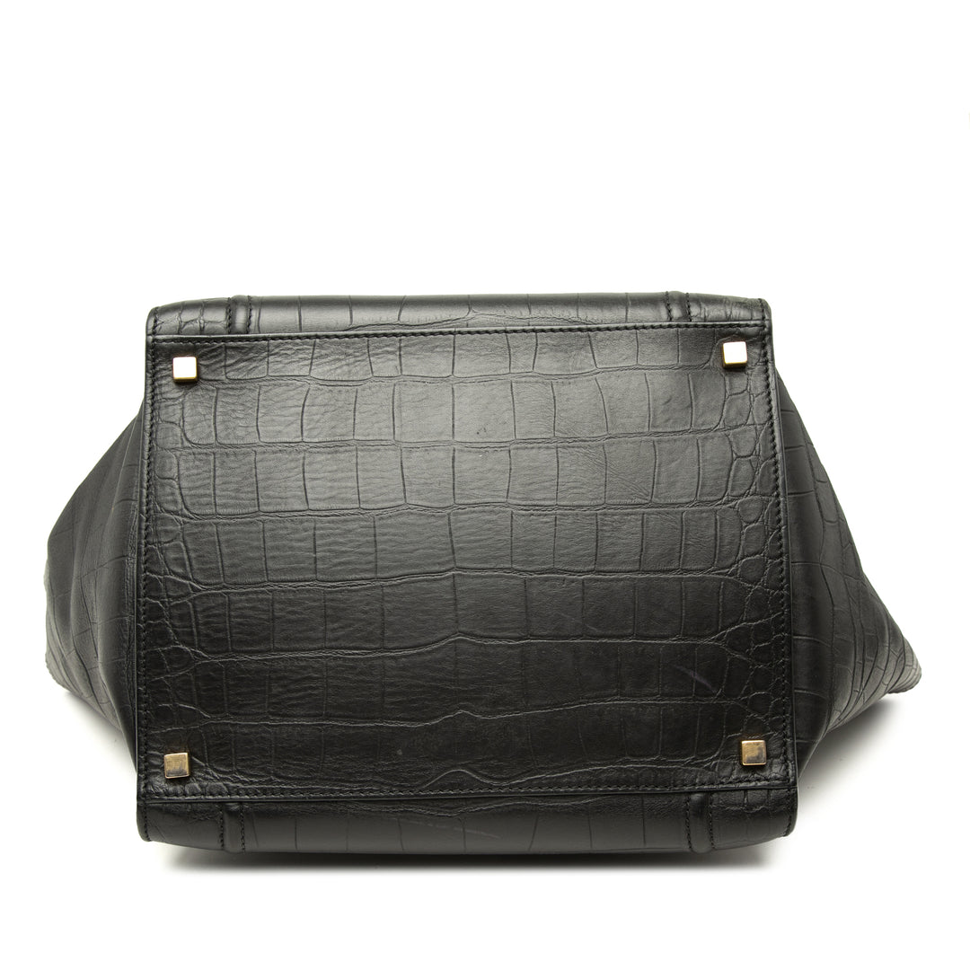 Croc embossé Luggage Phantom Cabas Moyen Noir