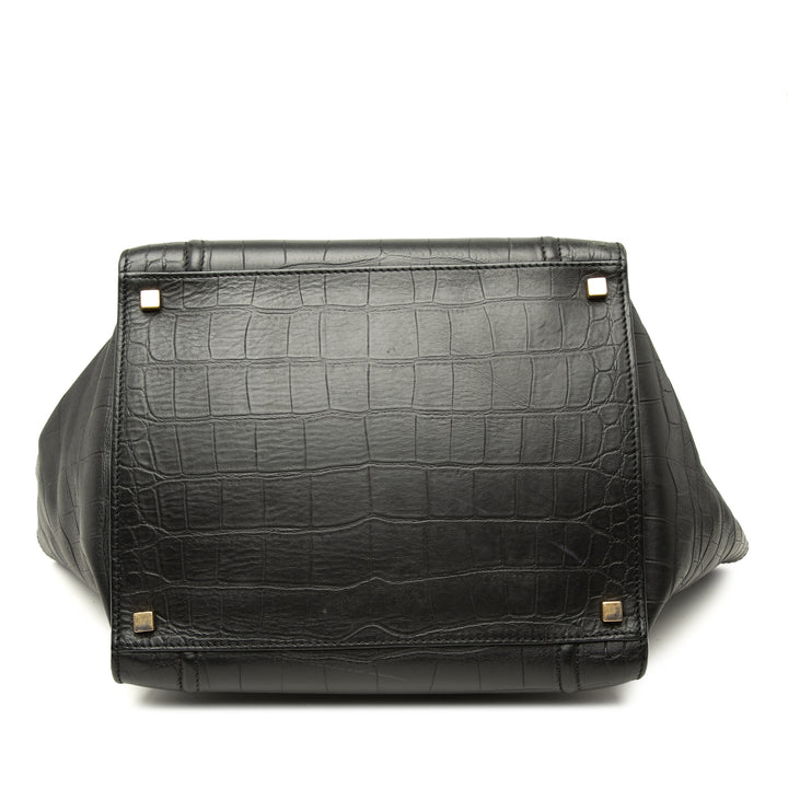 Croc embossé Luggage Phantom Cabas Moyen Noir