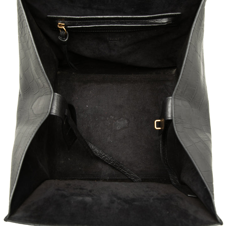 Croc embossé Luggage Phantom Cabas Moyen Noir
