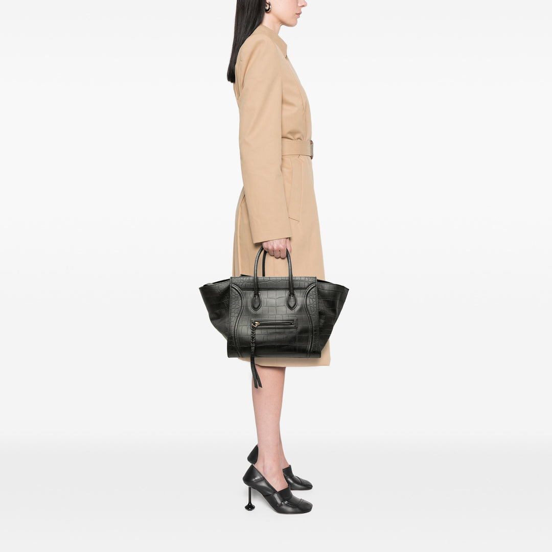 Croc embossé Luggage Phantom Cabas Moyen Noir