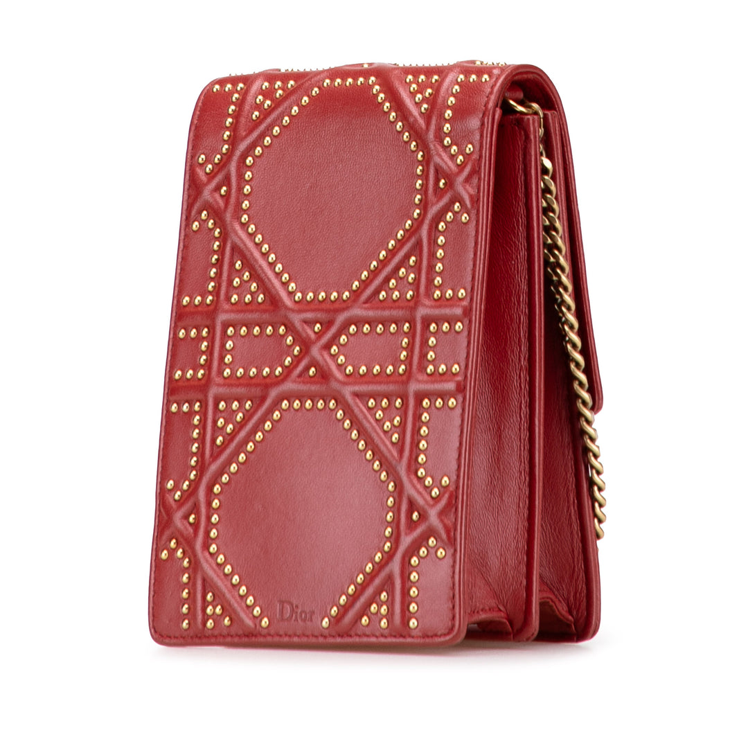 Dior clouté Cuir d’agneau Vertical Diorama Sac porté croisé