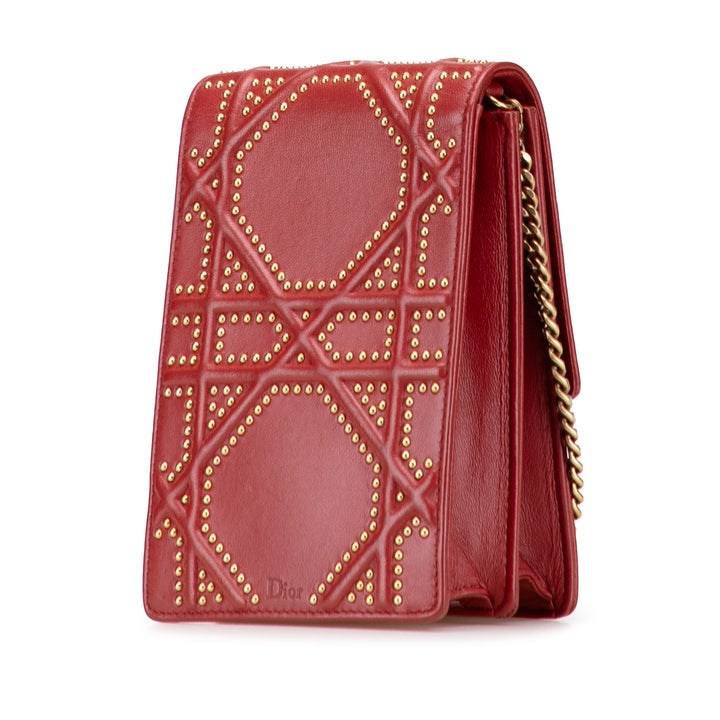 Dior clouté Cuir d’agneau Vertical Diorama Sac porté croisé