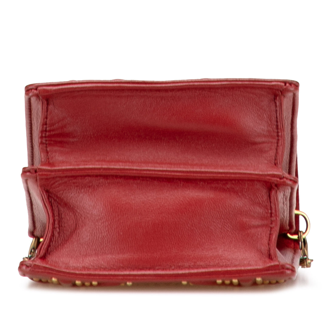 Dior clouté Cuir d’agneau Vertical Diorama Sac porté croisé