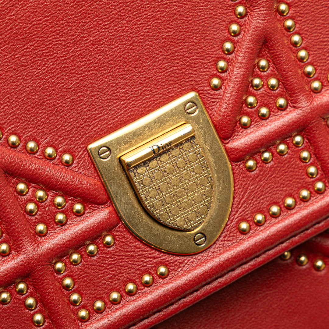 Dior clouté Cuir d’agneau Vertical Diorama Sac porté croisé