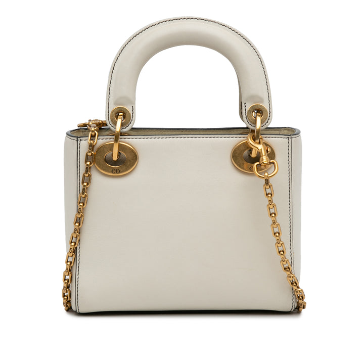 Niki de Saint Phalle Mini Calfskin Lady Dior White - Gaby Paris