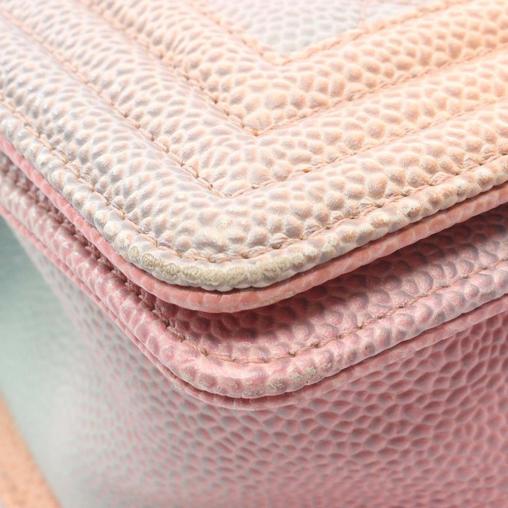 Old Medium Quilted Caviar Rainbow Boy Flap Pink - Gaby Paris