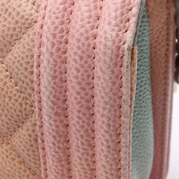Old Medium Quilted Caviar Rainbow Boy Flap Pink - Gaby Paris