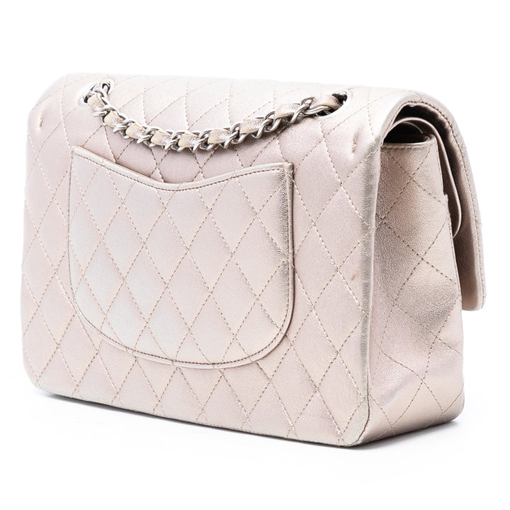 Chanel Medium Classic Metallic Cuir d’agneau Double rabat