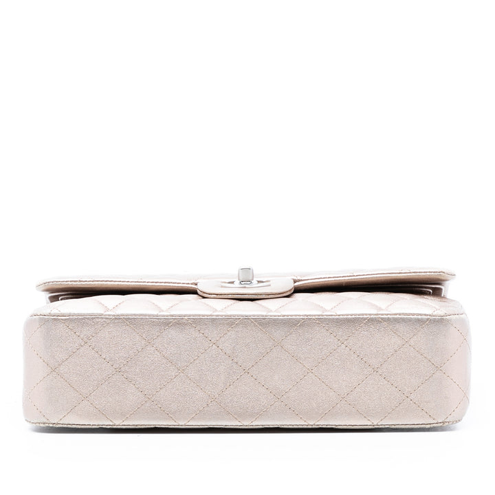 Chanel Medium Classic Metallic Cuir d’agneau Double rabat