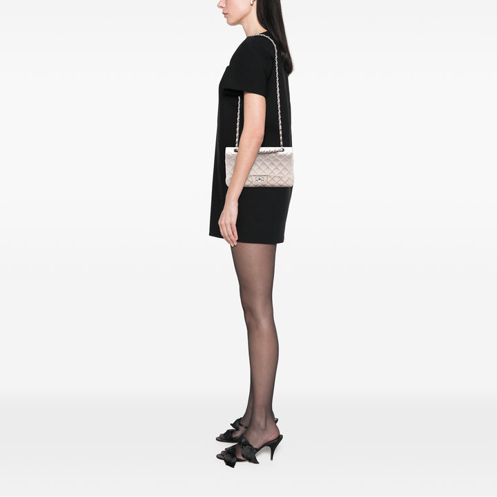 Chanel Medium Classic Metallic Cuir d’agneau Double rabat