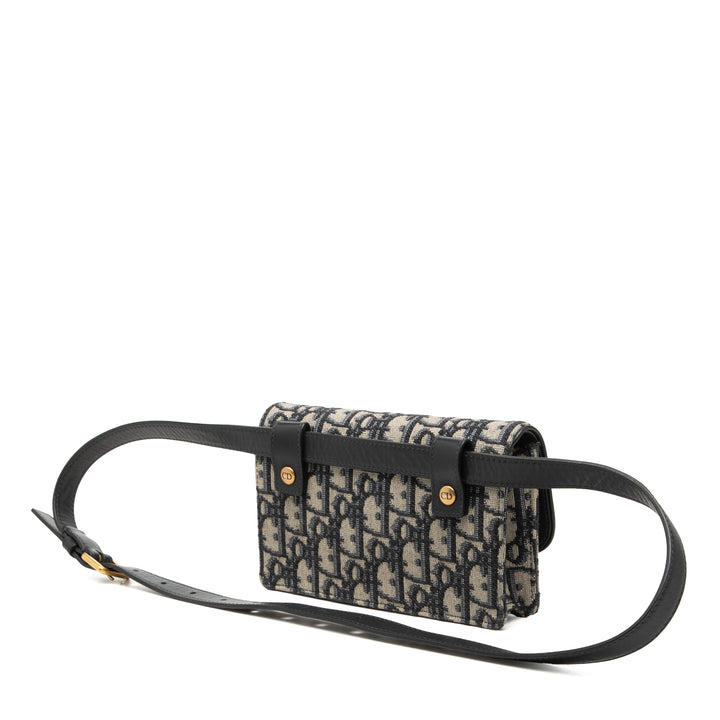 Dior Saddle Sac ceinture Oblique Bleu