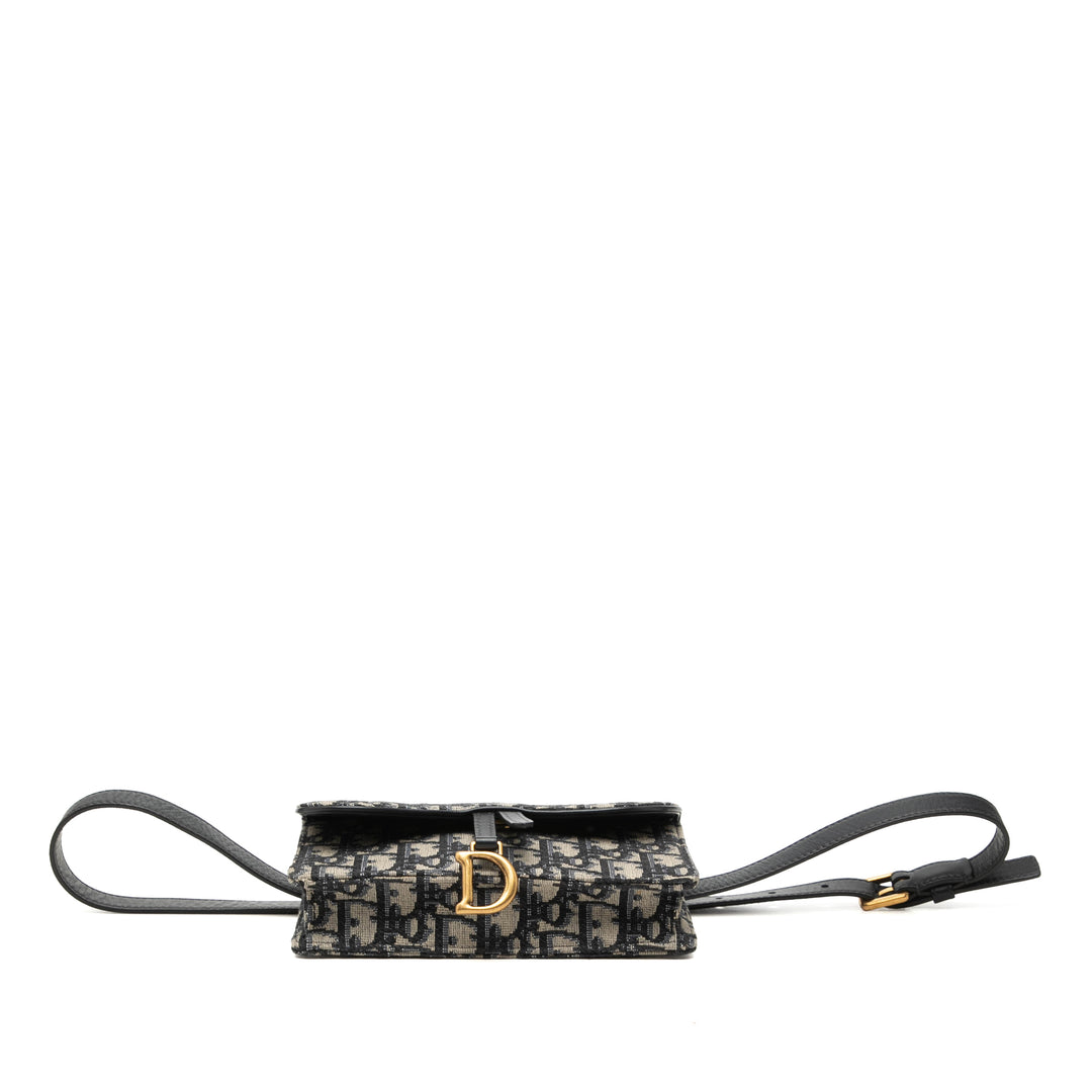 Dior Saddle Sac ceinture Oblique Bleu