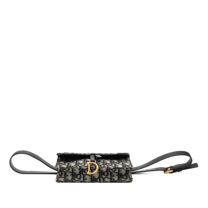 Dior Saddle Sac ceinture Oblique Bleu