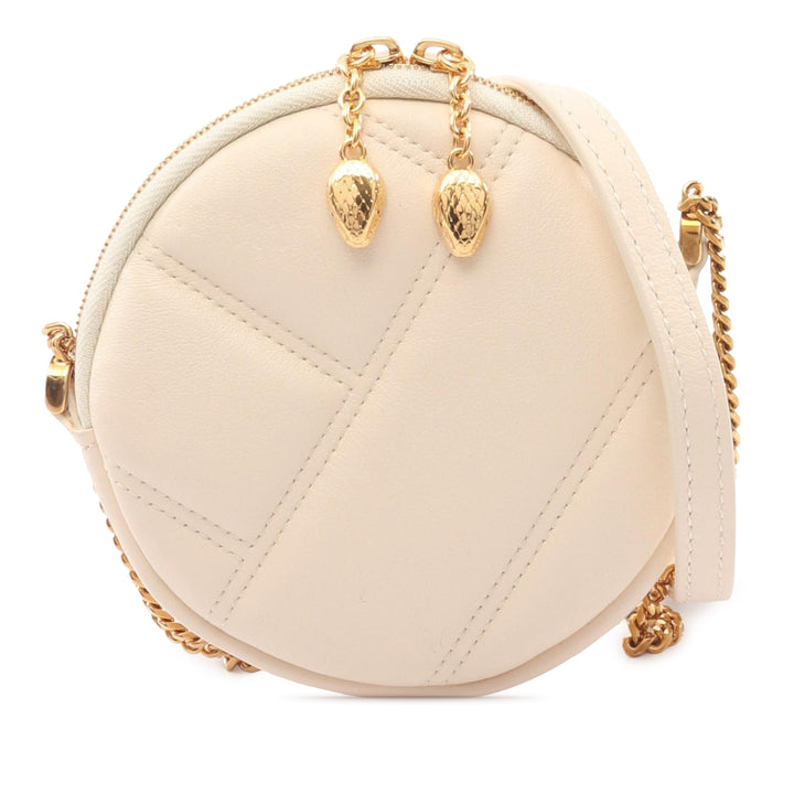 Bvlgari Sac bandoulière Serpenti Cabochon Rond Blanc – vue principale – GABY PARIS