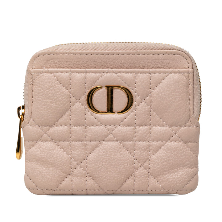 Dior Cuir de veau Cannage Supple Caro Lavender Coin Pochette