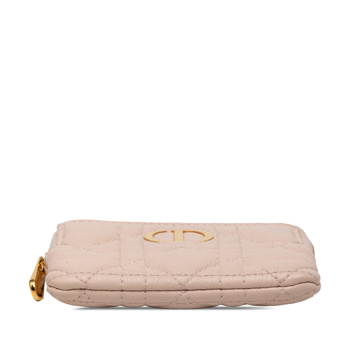 Dior Cuir de veau Cannage Supple Caro Lavender Coin Pochette