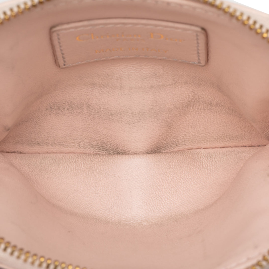 Dior Cuir de veau Cannage Supple Caro Lavender Coin Pochette