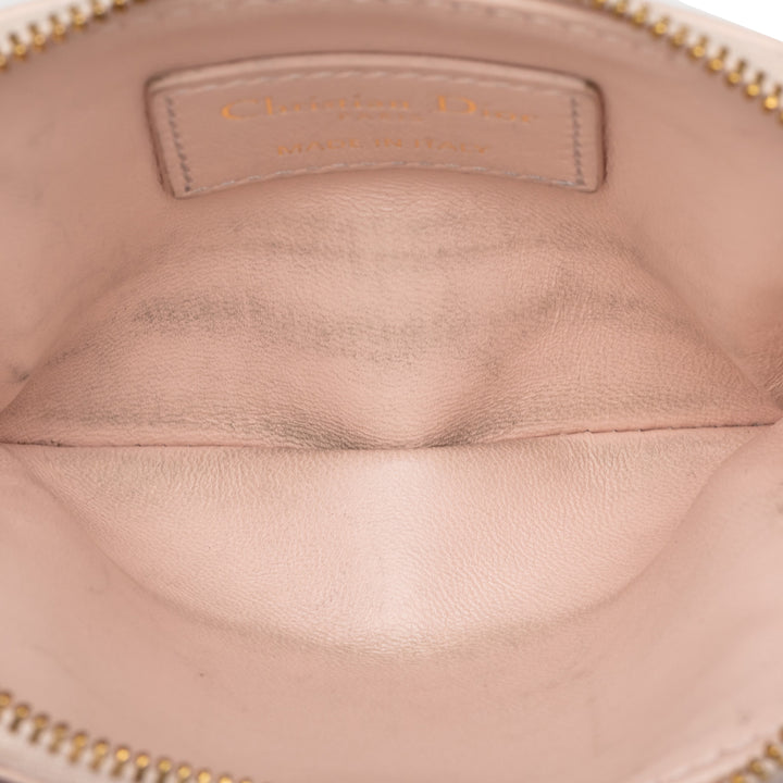 Dior Cuir de veau Cannage Supple Caro Lavender Coin Pochette