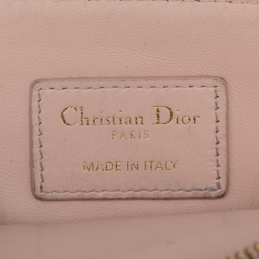 Dior Cuir de veau Cannage Supple Caro Lavender Coin Pochette