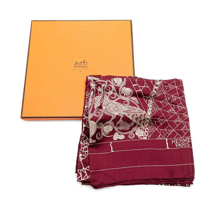 Trophees De Venise Silk Scarf Red - Gaby Paris