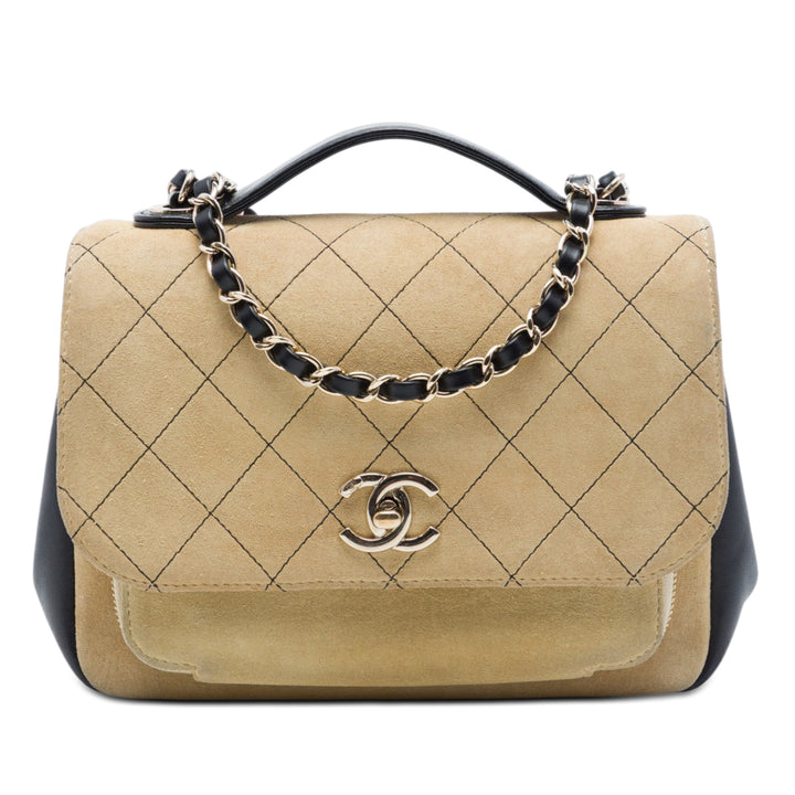 Chanel Medium CC Matelassé Daim Business Affinity à rabat
