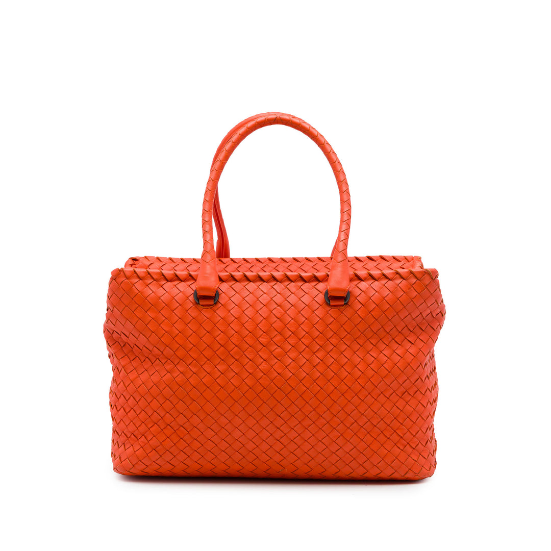 Bottega Veneta Cabas Intrecciato Brick nappa Orange – vue principale – GABY PARIS