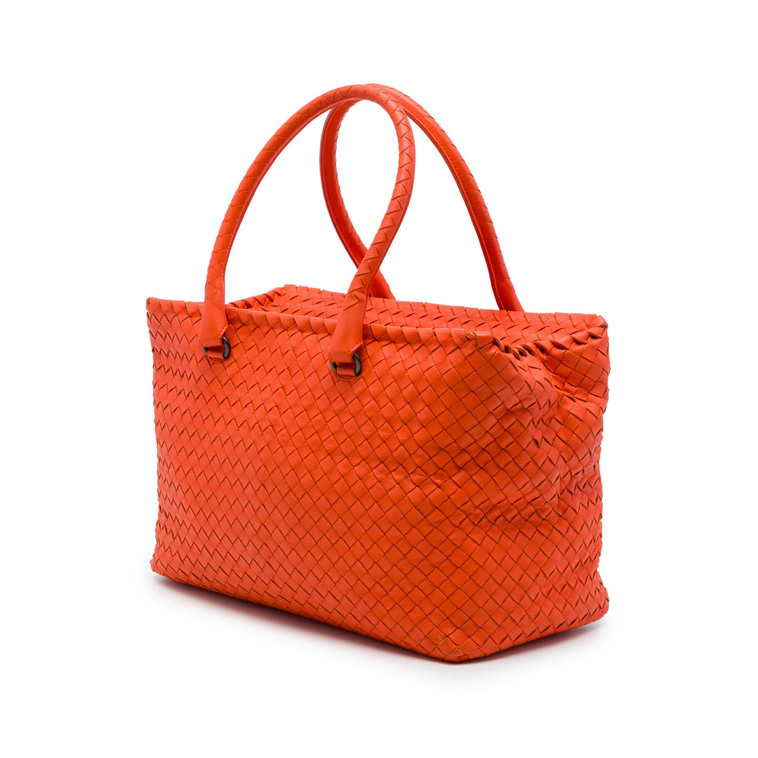 Bottega Veneta Cabas Intrecciato Brick nappa Orange – vue 2 – GABY PARIS