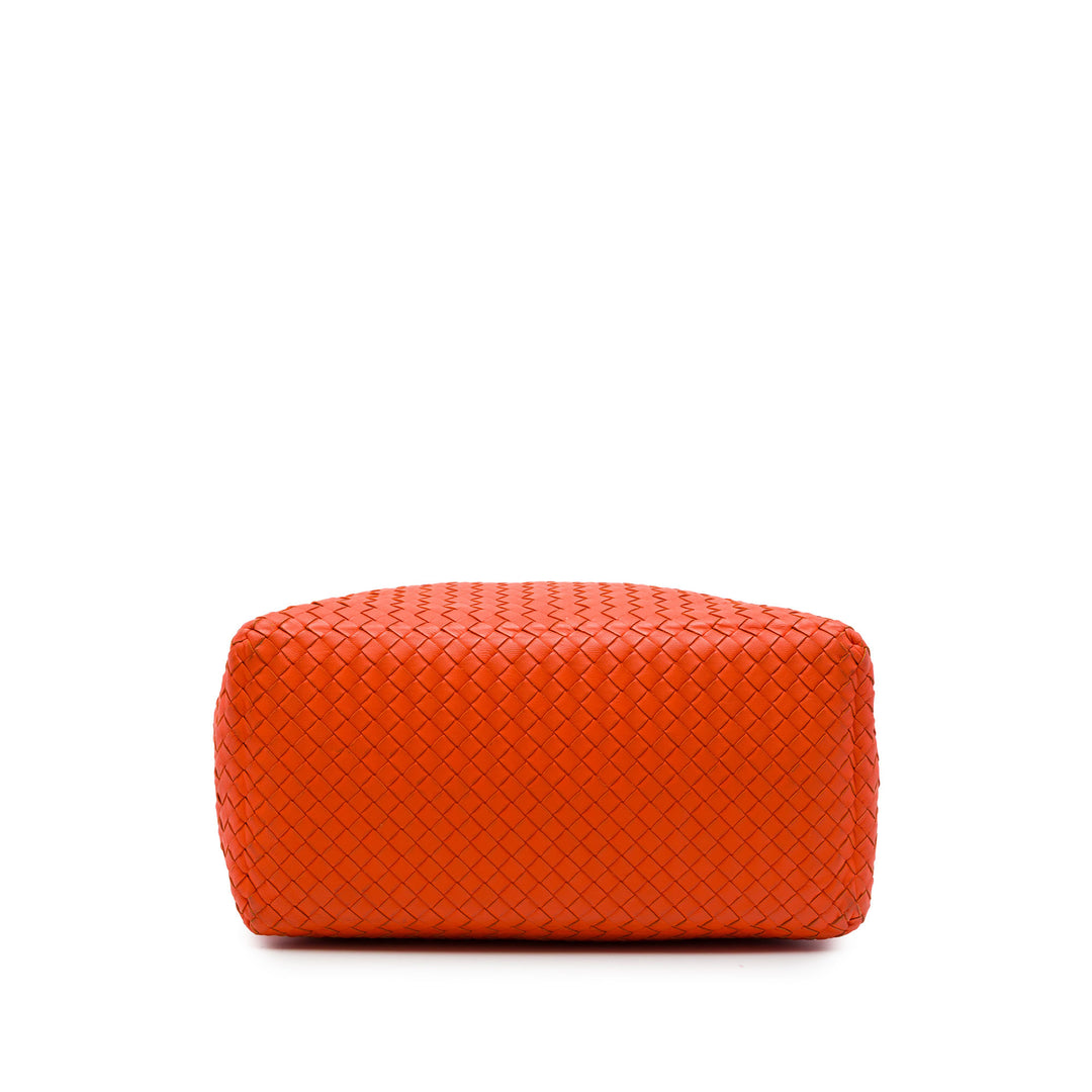 Bottega Veneta Cabas Intrecciato Brick nappa Orange – vue 3 – GABY PARIS