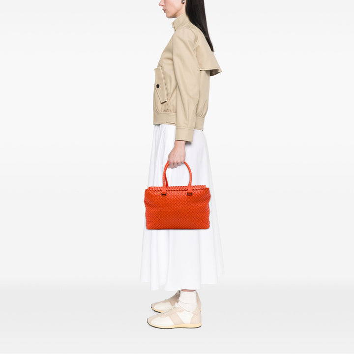Bottega Veneta Cabas Intrecciato Brick nappa Orange – vue 6 – GABY PARIS