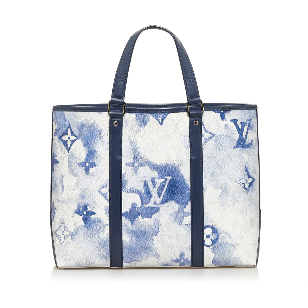 Monogram Watercolor Weekend Tote PM Blue - Gaby Paris