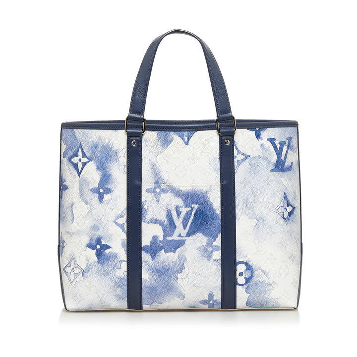 Monogram Watercolor Weekend Tote PM Blue - Gaby Paris