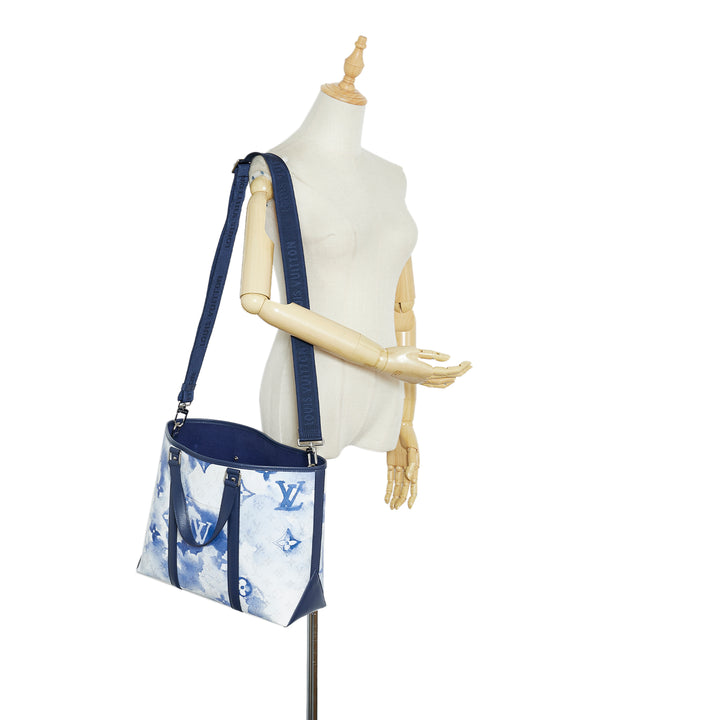 Monogram Watercolor Weekend Tote PM Blue - Gaby Paris