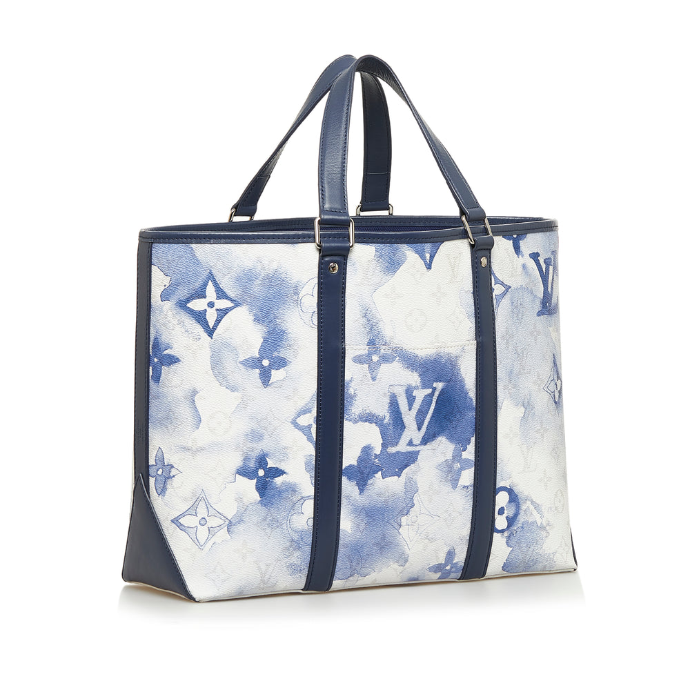 Monogram Watercolor Weekend Tote PM Blue - Gaby Paris
