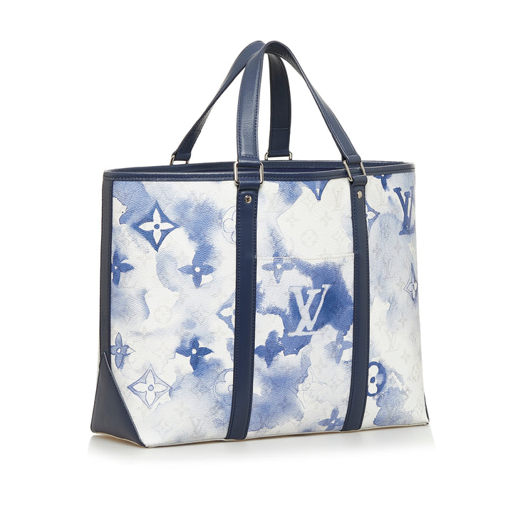 Monogram Watercolor Weekend Tote PM Blue - Gaby Paris