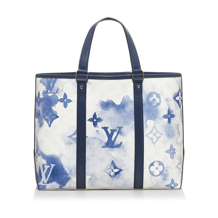 Monogram Watercolor Weekend Tote PM Blue - Gaby Paris