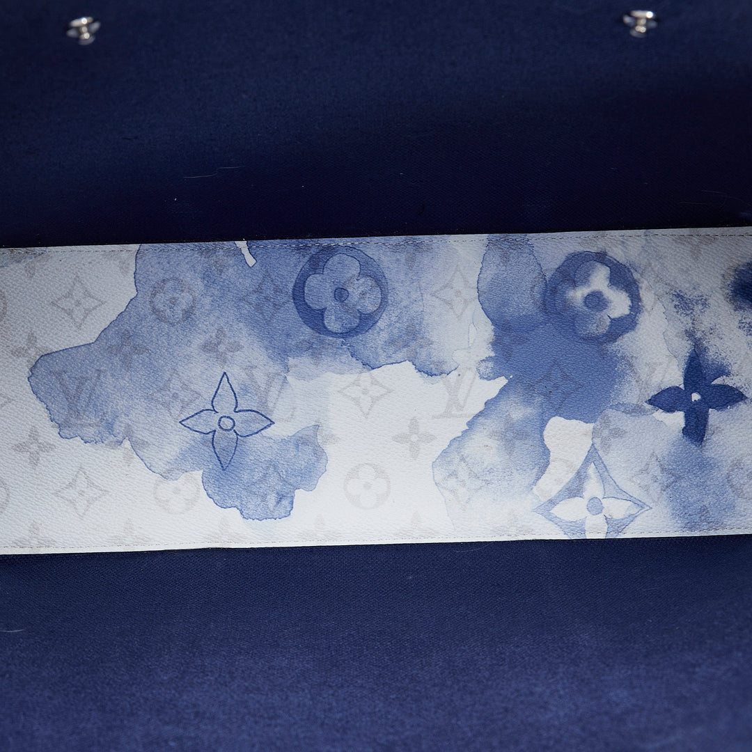 Monogram Watercolor Weekend Tote PM Blue - Gaby Paris