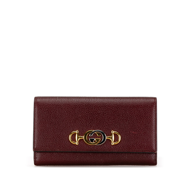 Zumi Leather Long Wallet Red - Gaby Paris