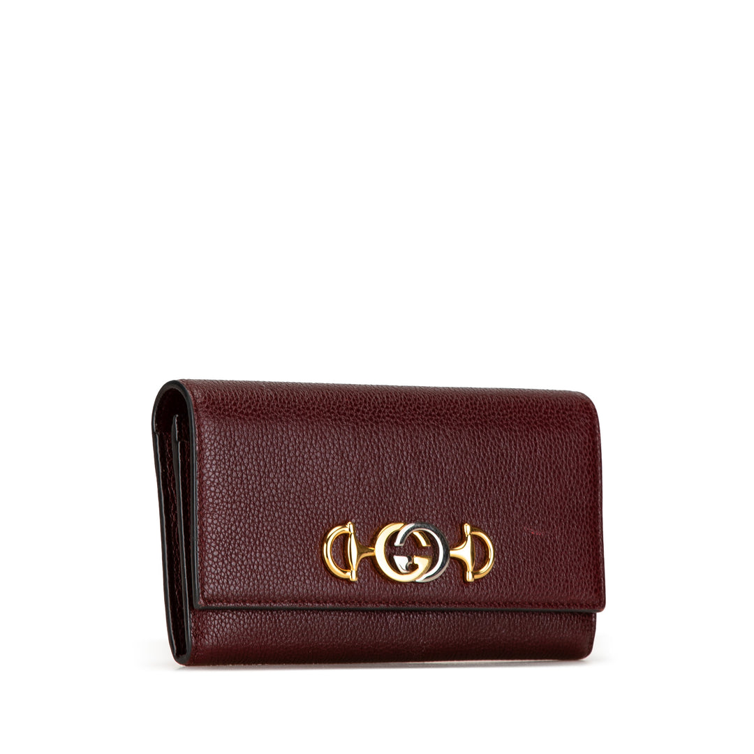 Zumi Leather Long Wallet Red - Gaby Paris