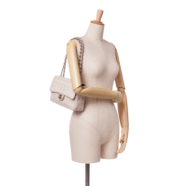 Medium New Travel Line Nylon Single Flap Brown - Gaby Paris