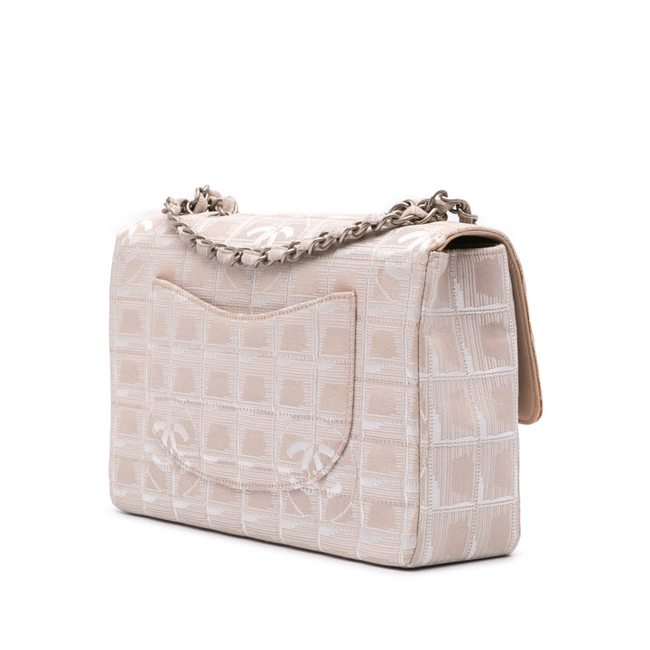 Medium New Travel Line Nylon Single Flap Brown - Gaby Paris