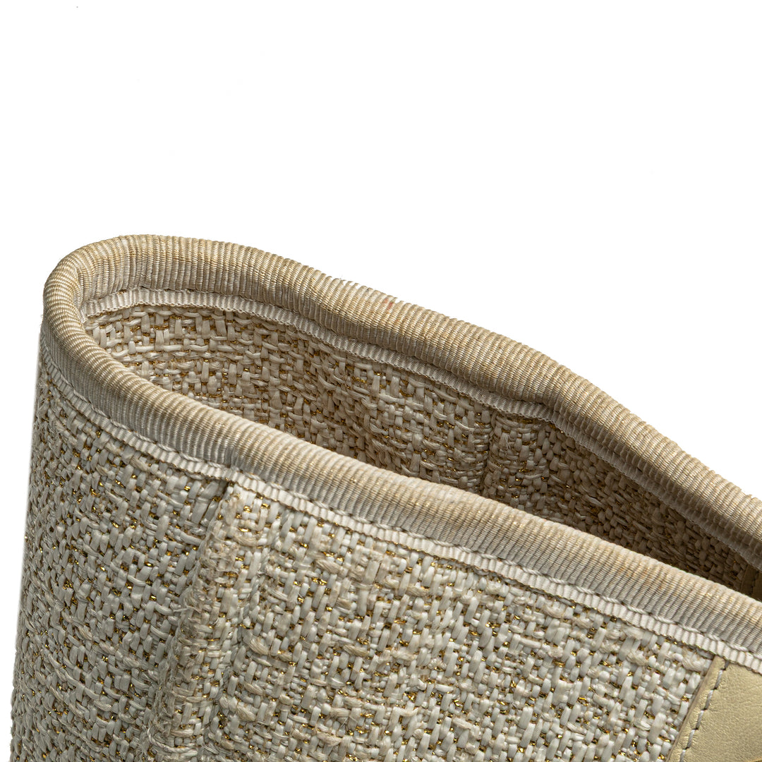 Small Lurex Boucle Deauville Tote White - Gaby Paris